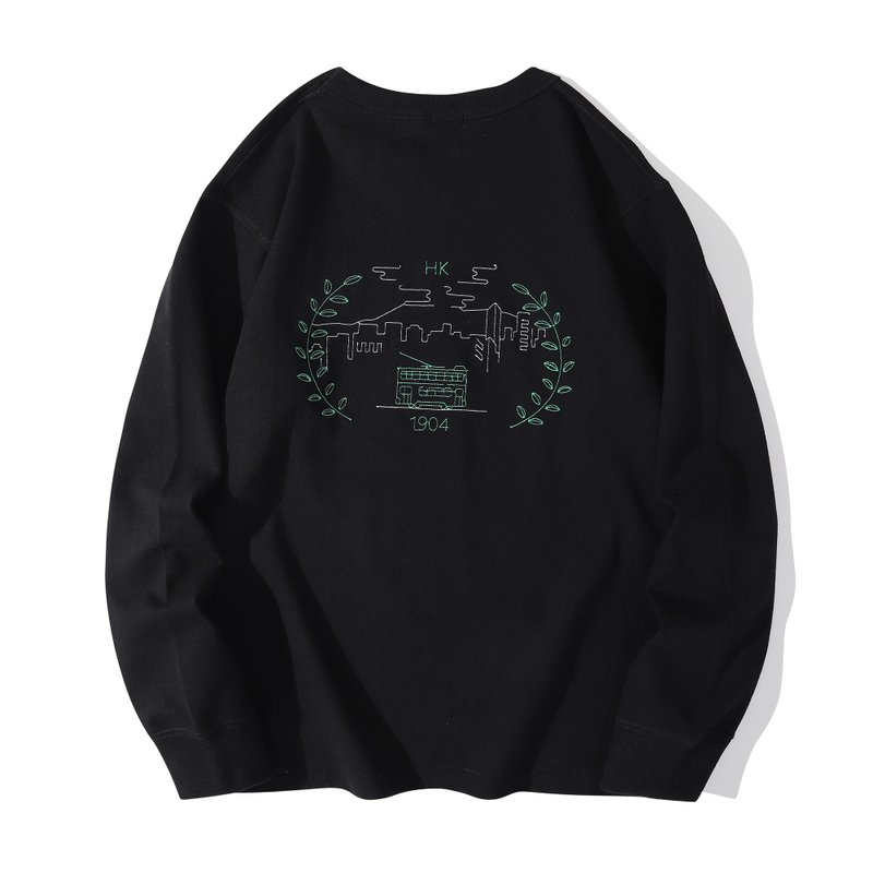 Incense Harbour 美国纯棉 电车图案 无缝T-shirt T恤 - 中性连帽卫衣/T 恤 - 棉 黑色