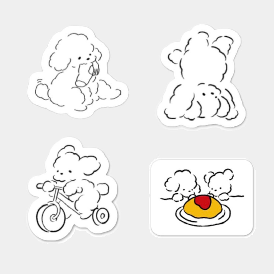 Set of 4 stickers_B - 贴纸 - 塑料 白色