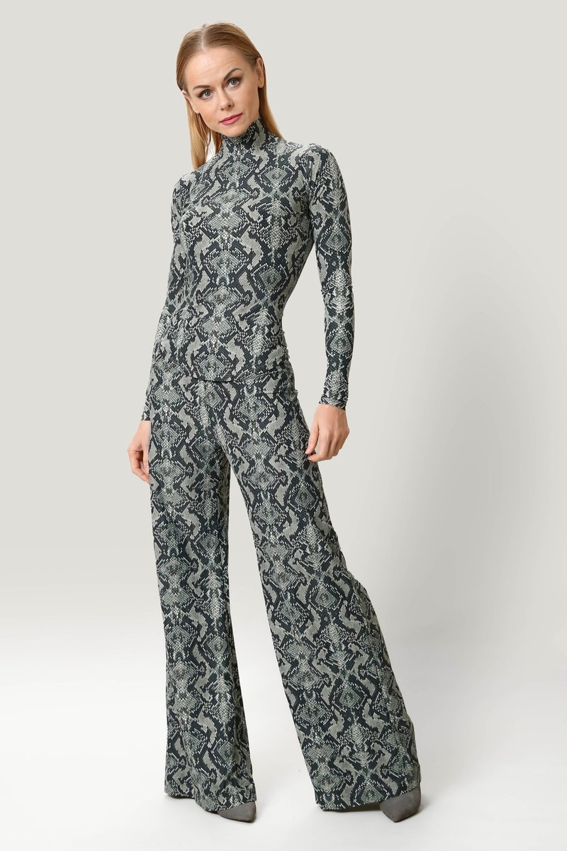 SNAKETIME 系列 | 蛇纹高领上衣 + 直筒裤套装 - 女装上衣 - 其他材质 多色