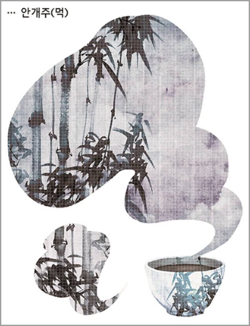 东方酒类故事 4种 (blackraccoon) – 复古拼贴设计纸质贴纸 - 贴纸 - 纸 多色