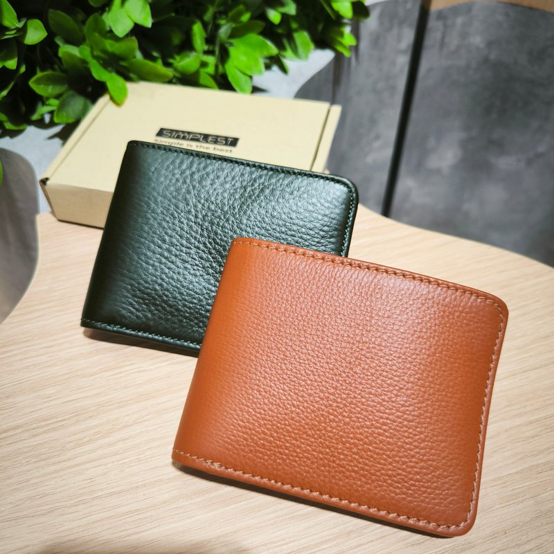 W008 Wallet + Credit card slot - Caramel - Genuine leather - 皮夹/钱包 - 真皮 咖啡色
