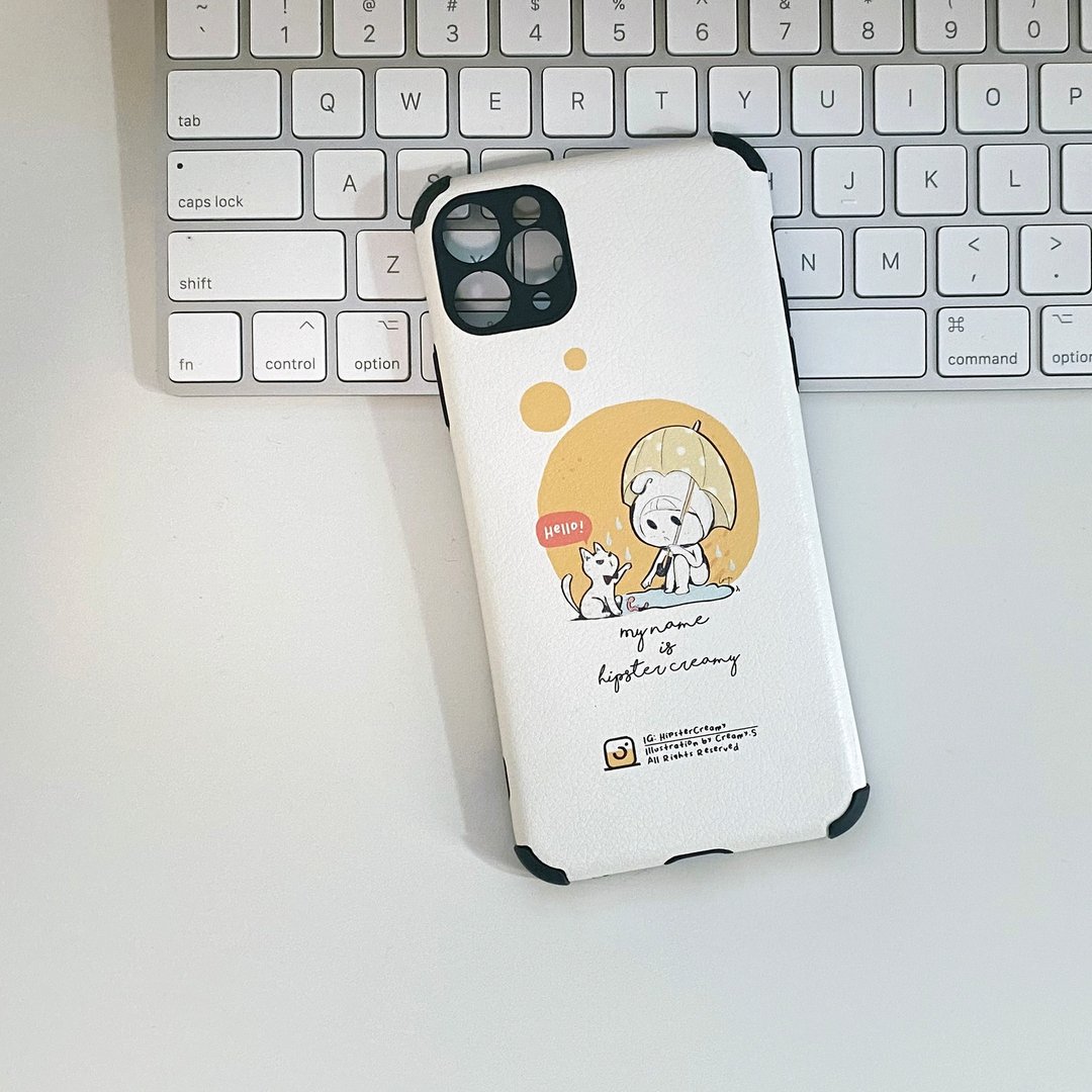 Hipster Creamy Rain Drop - 防撞皮纹手机壳 - 手机壳/手机套 - 塑料 白色