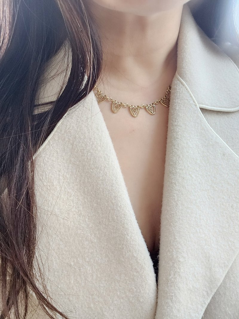 法国厚镀金古董花彩项链【法国古董珠宝】 - 项链 - 其他金属 金色