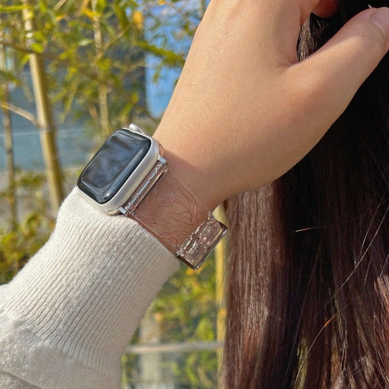 Apple Watch 表带 _ 郁金香插画 - 表带 - 其他材质 咖啡色