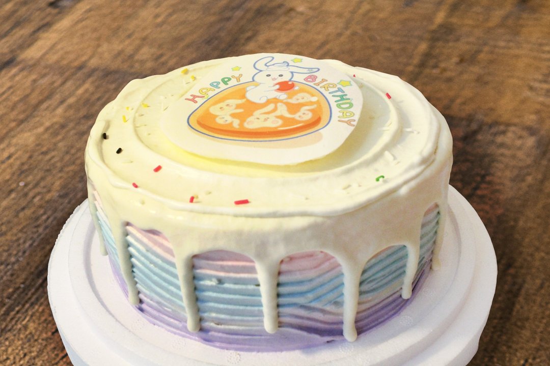 【星跃兔】Happy Birthday手工冰淇淋彩虹水果蛋糕 - 蛋糕/甜点 - 新鲜食材 多色