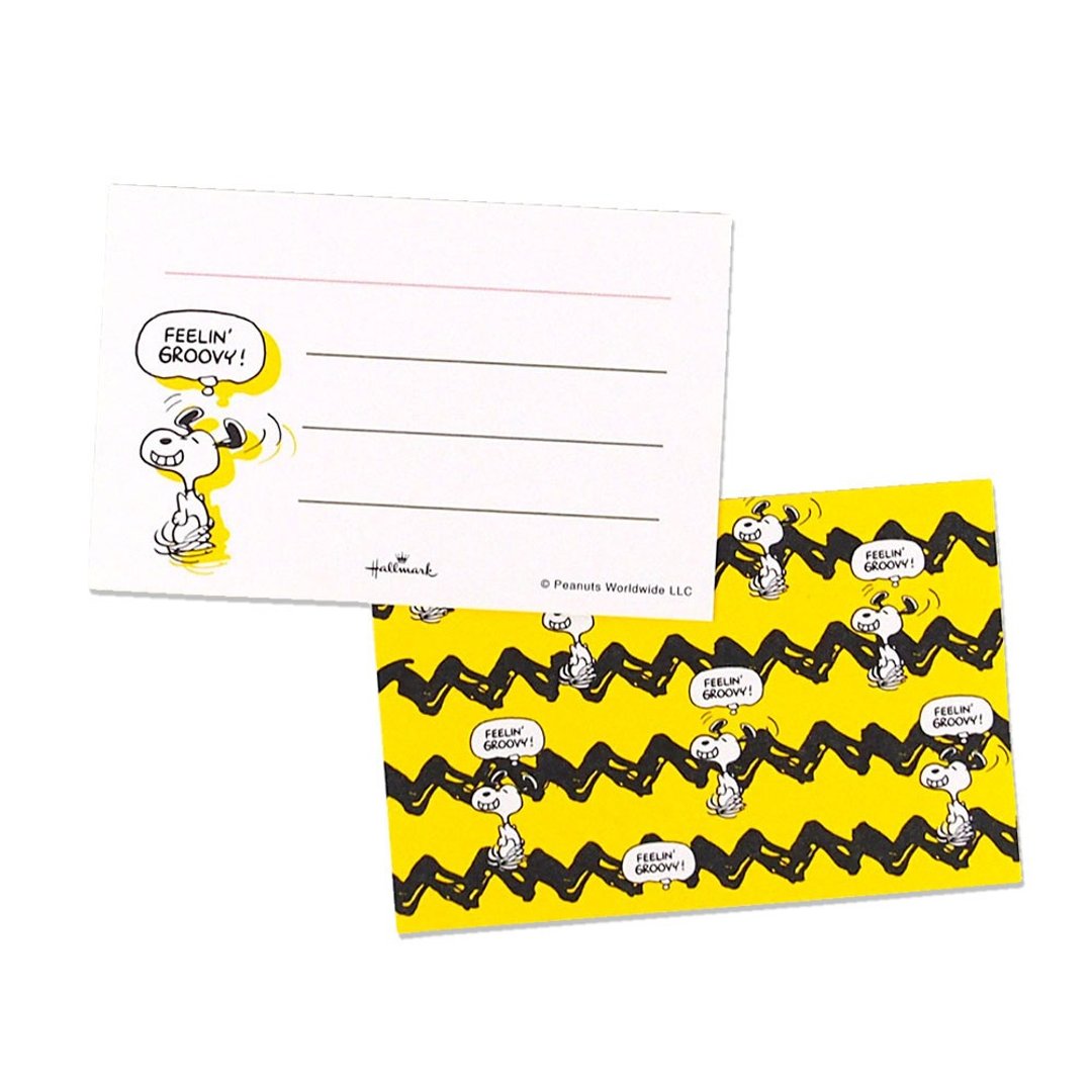 Snoopy感觉很时髦 8入【Hallmark-Peanuts 史奴比-JP礼物卡】 - 卡片/明信片 - 纸 黄色