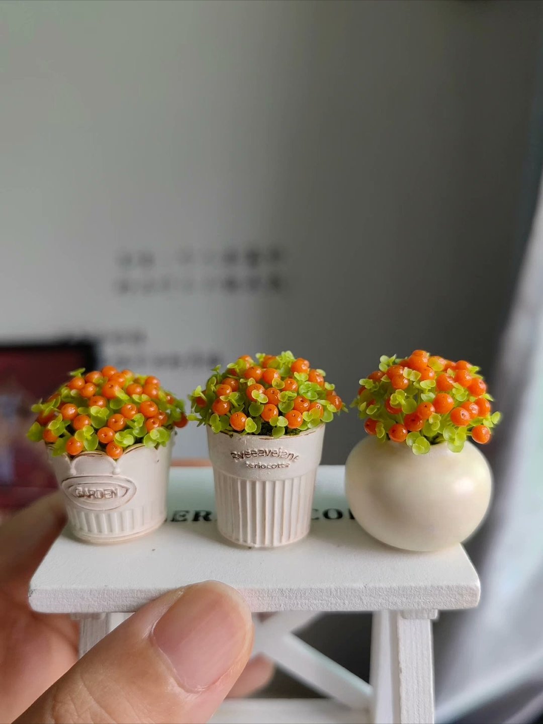 微縮粘土珍珠橙盆栽 - 摆饰 - 粘土 橘色