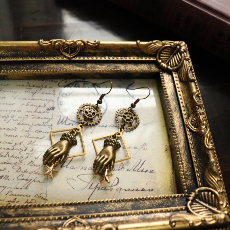 蒸气庞克风 齿轮 摘星 耳环/耳夹 - 耳环/耳夹 - 其他金属 