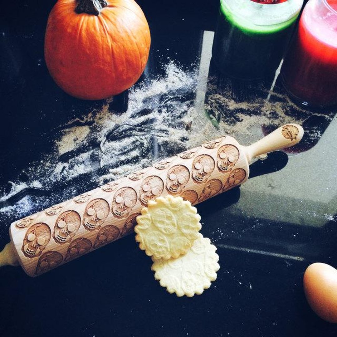 Skull rolling pin * SKULLS - 厨房用具 - 木头 