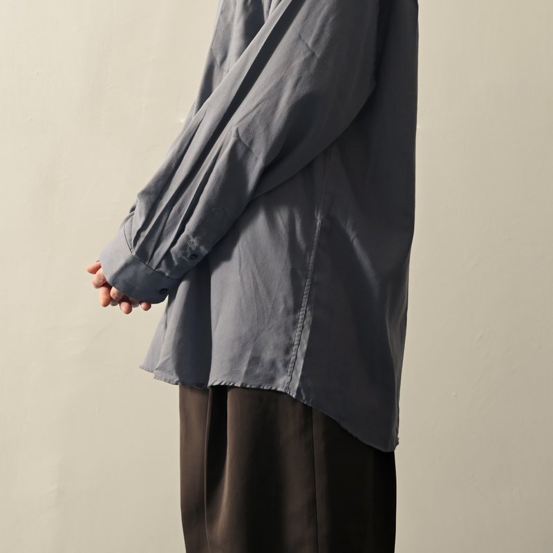 【NaSuBi Vintage】经典风格纯色古着衬衫 - 女装衬衫 - 其他人造纤维 