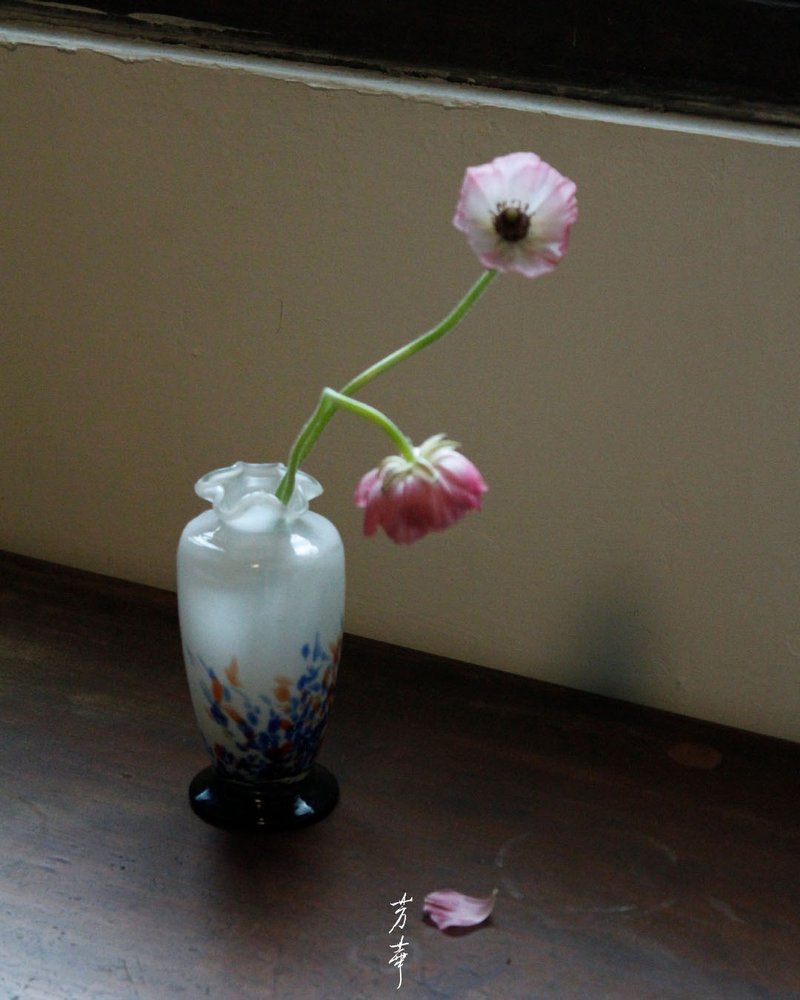 日治期 白色飞雪花瓶 - 花瓶/陶器 - 玻璃 