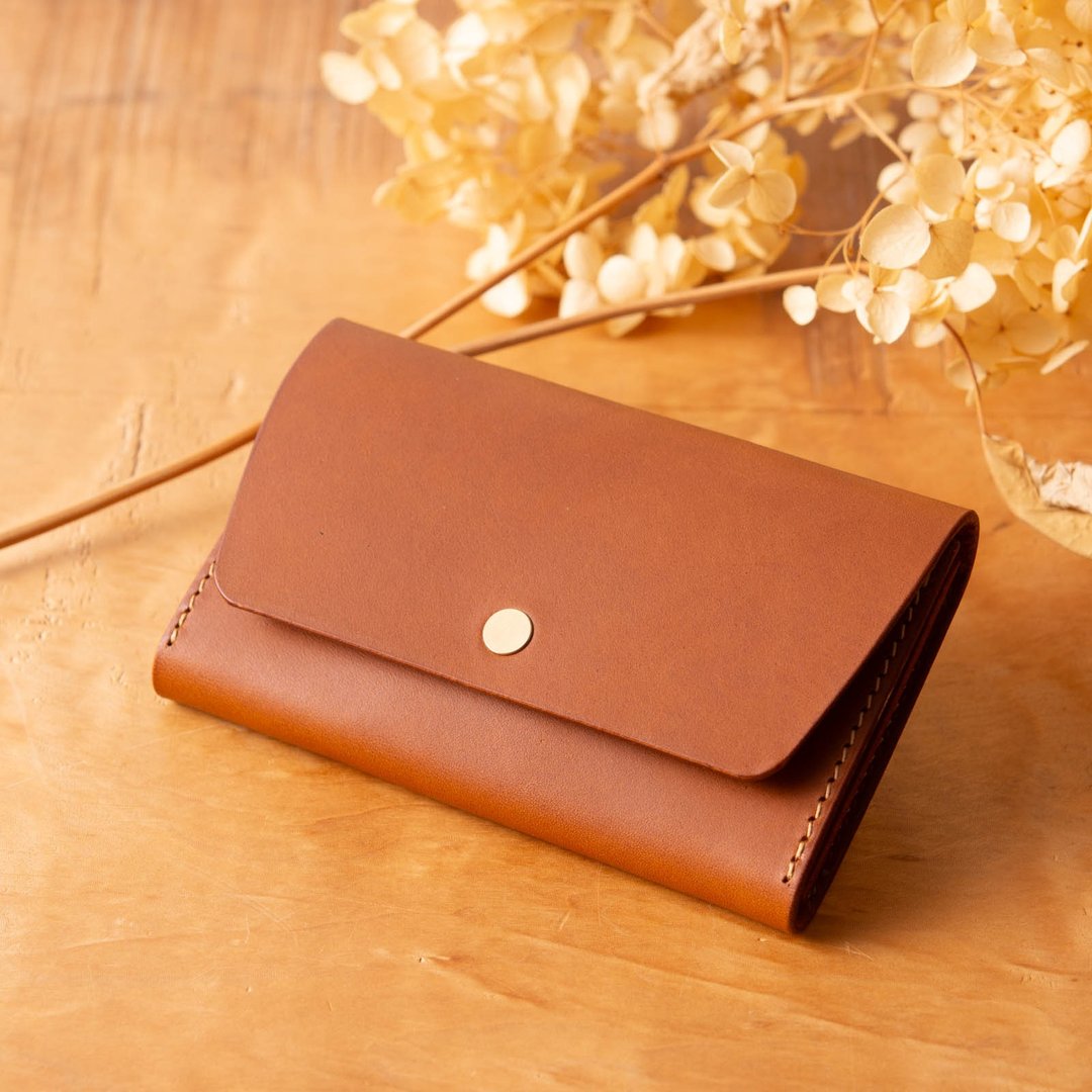 简约风琴夹层卡片夹 名片夹 Patan-card 附夹层 #Cognac【入学礼】【就职礼】【定制化礼品】 - 其他 - 真皮 咖啡色