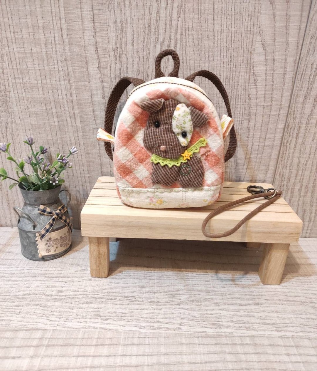 迷你小后背包--零钱包吊饰 - 零钱包 - 棉 