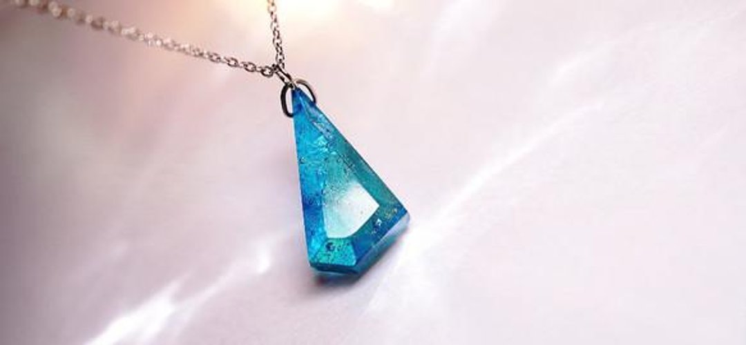 Cenote Glitter ~ Aqua blue ~ - 项链 - 其他金属 