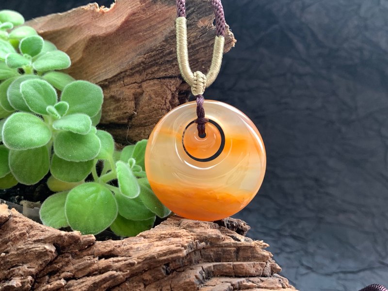 快速出货 实品拍摄 天然黄龙玉项链 黄龙玉坠 平安扣 母子平安扣 - 项链 - 玉石 多色