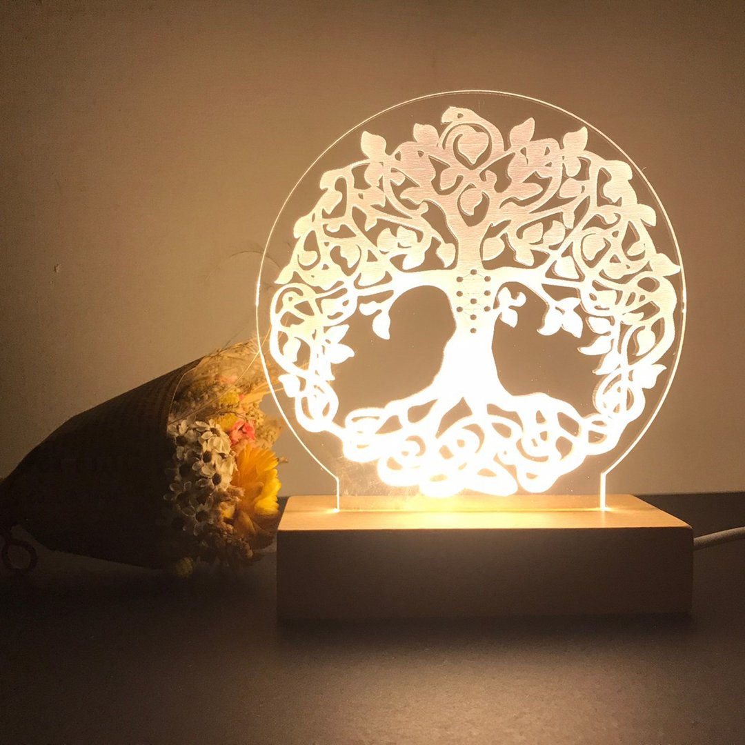 生命之树小夜灯/灵性/冥想/能量/智慧/西塔/定制化夜灯/神圣几何 - 灯具/灯饰 - 其他材质 