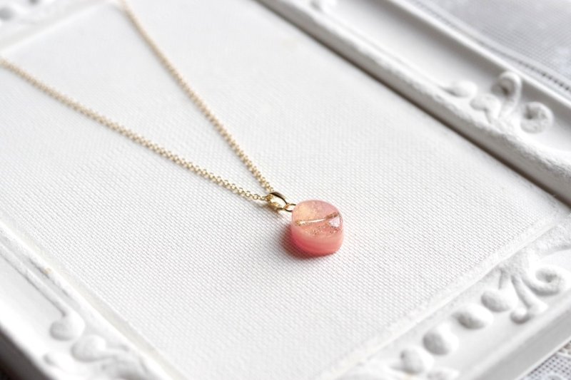 树脂艺术 Marquise 坠饰・沉醉于蔷薇之海 - 项链 - 树脂 粉红色