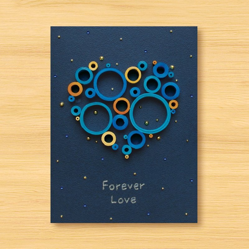 手工卷纸卡片 _ 星空-来自远方的爱恋-爱心梦幻泡泡Forever Love - 卡片/明信片 - 纸 蓝色