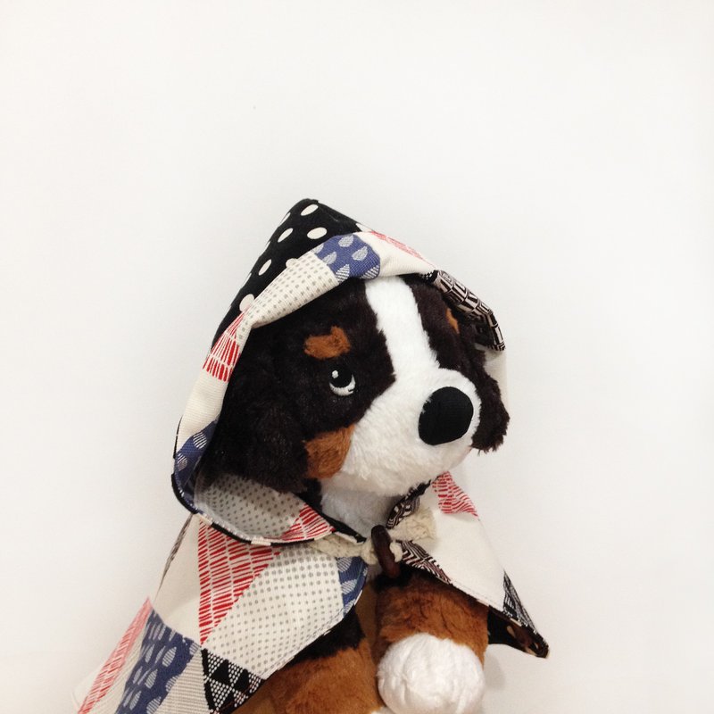 三角几何 点点  小斗篷 宠物衣 "现货出清" - 衣/帽 - 棉．麻 白色