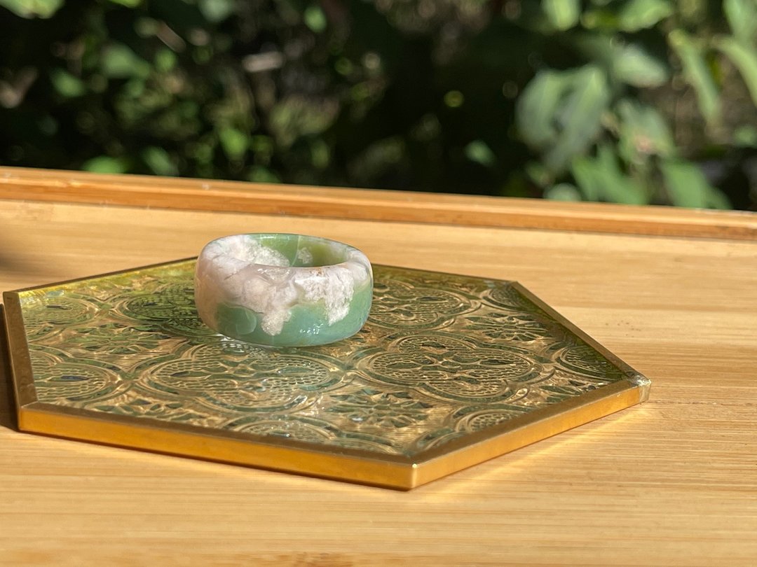 高品玉化绿扳指-深绿 - 戒指 - 半宝石 绿色