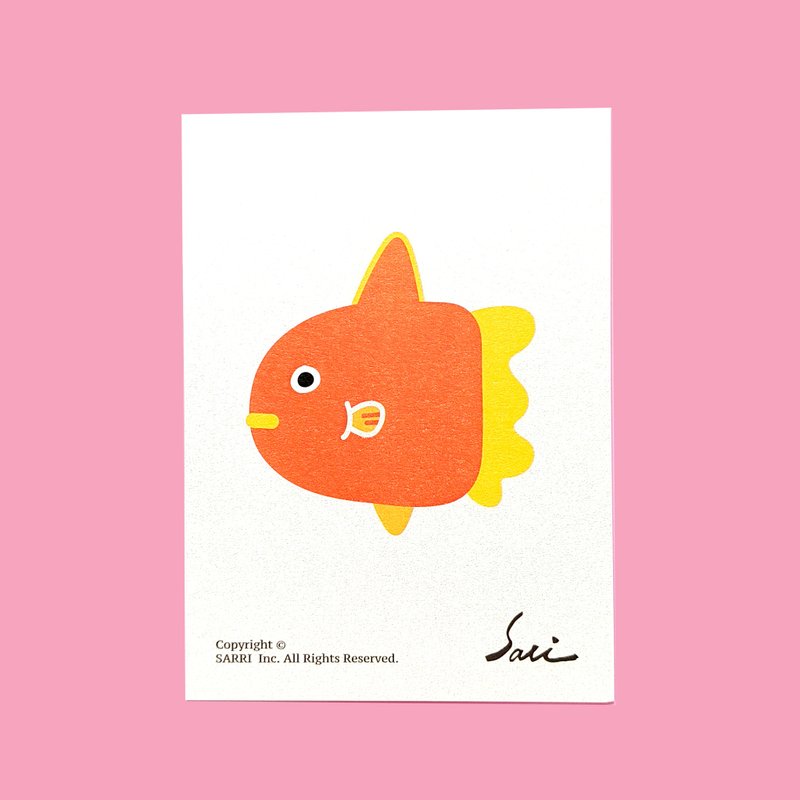 明信片 小海报 防水贴纸 机车贴纸 行李箱贴纸  翻车鱼 卡片 万用 - 卡片/明信片 - 纸 粉红色