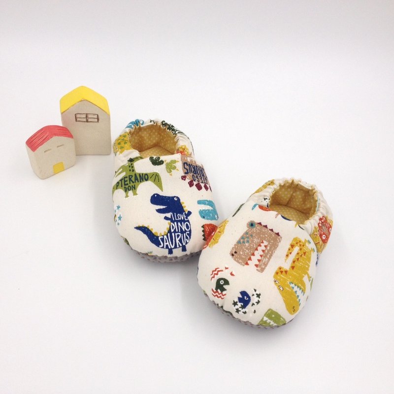 H.B.S.手工娃娃鞋-牙齿恐龙 - 童装鞋 - 棉．麻 多色