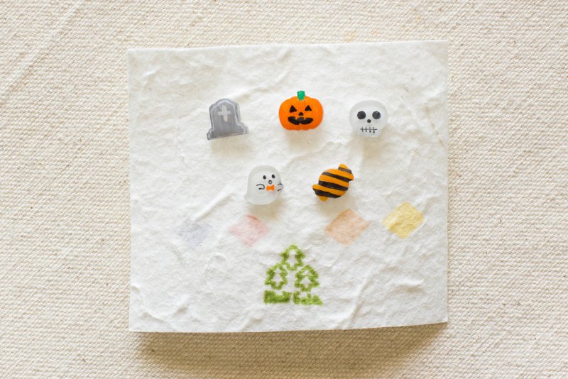 万圣节主题 耳钉 耳环 耳夹 一组5个 - 耳环/耳夹 - 塑料 多色