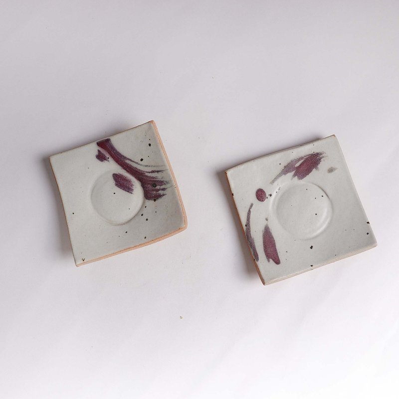 明芽窑 l 日式萩釉樱红点心盘小碟 - 盘子/餐盘/盘架 - 陶 多色