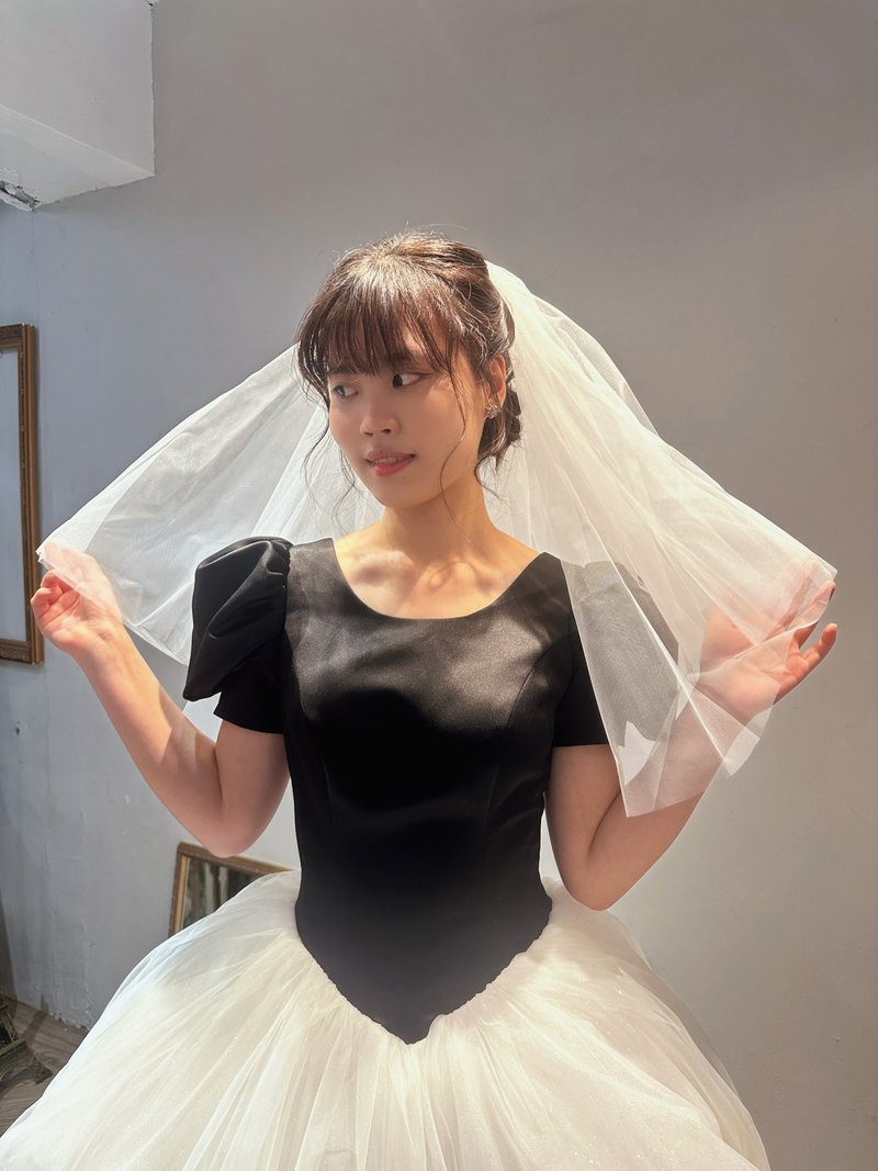 millerbride veil 米乐新娘头纱 - 素面双层头纱中长款 - 发饰 - 其他材质 白色