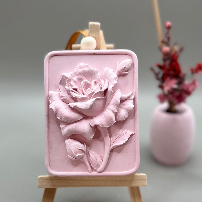 香氛艺术花系列四  香氛摆件 提升居家美学必备 附木架 - 香薰/精油/线香 - 水泥 白色