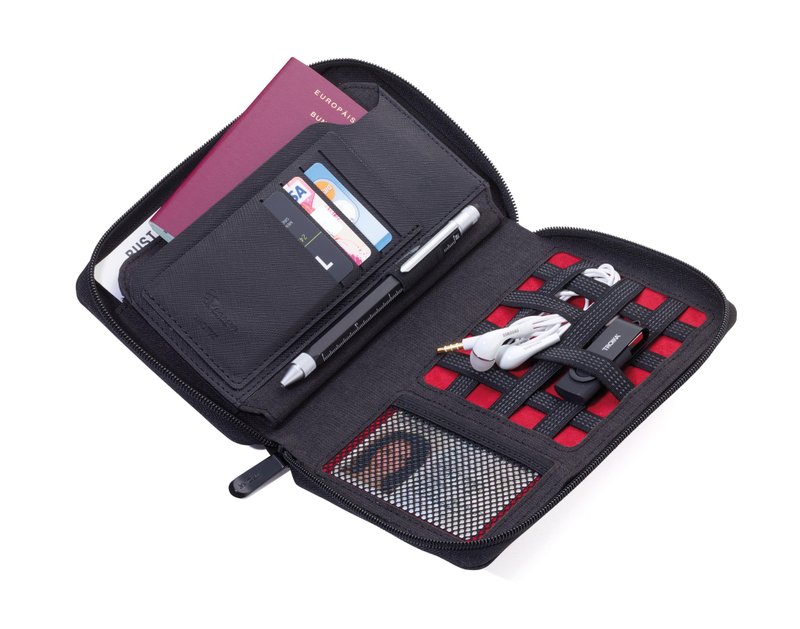 RFID NFC 屏障护照3C旅行夹 - 其他 - 聚酯纤维 灰色