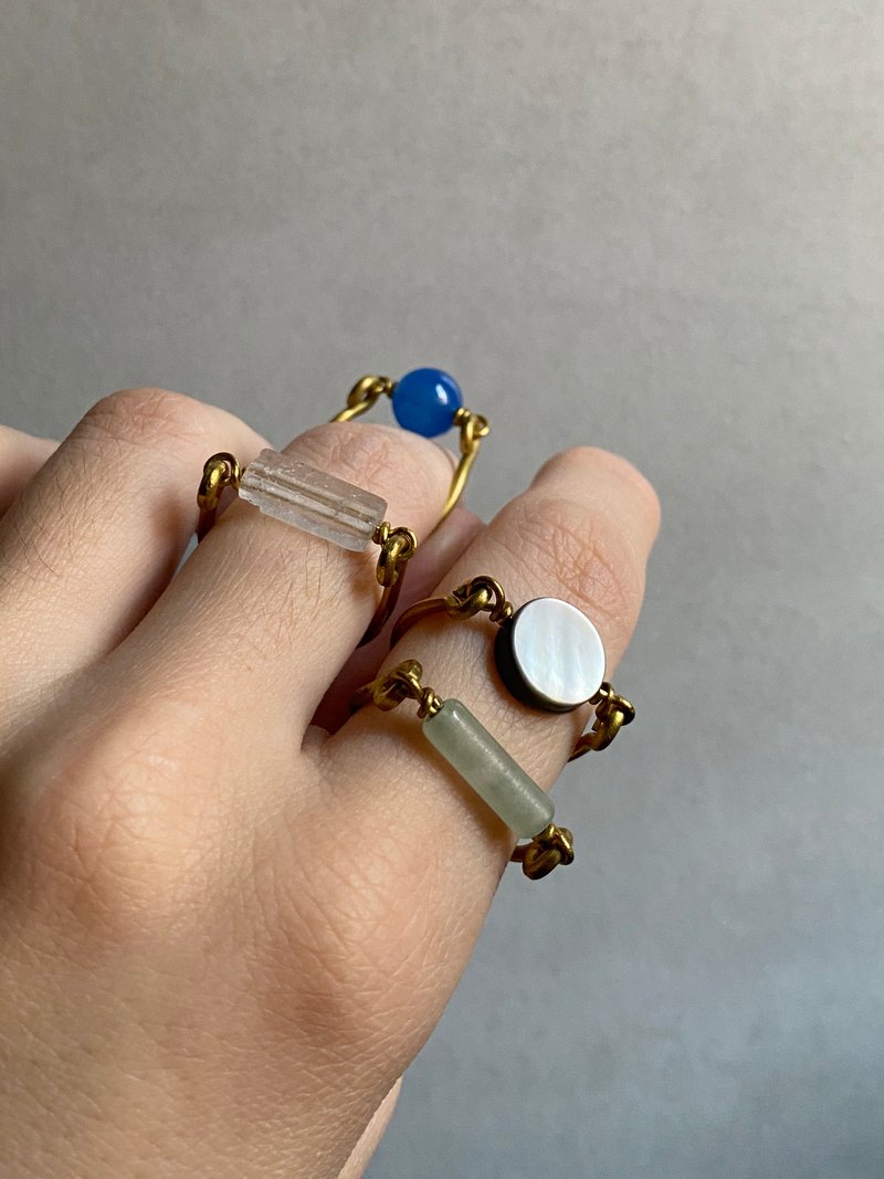 天然矿石戒指 - 黄铜戒指 - 戒指 - 铜/黄铜 金色