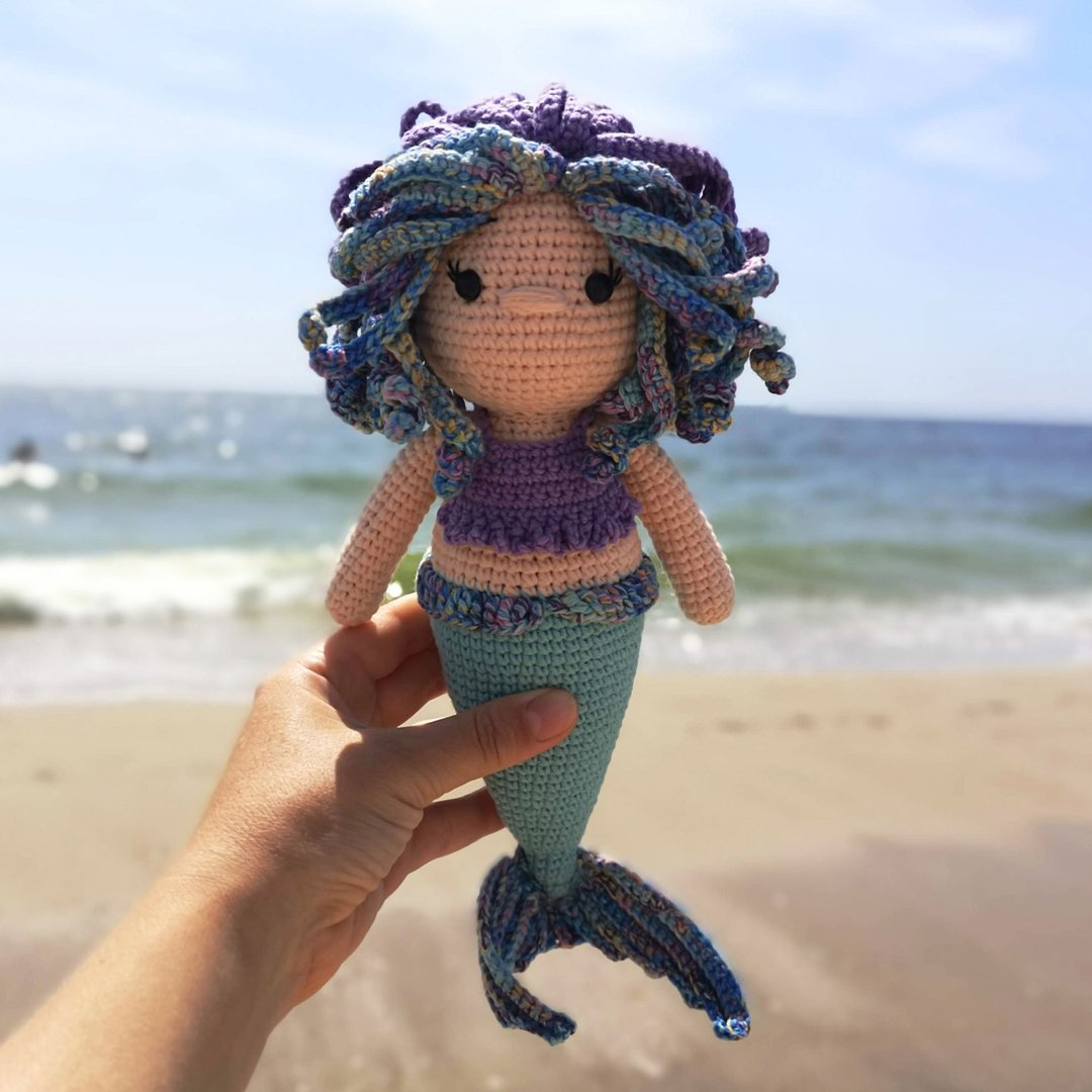 Baby mermaid crochet pattern , DIY amigurumi mermaid pattern, PDF digital downlo - 手工艺教程/工具书 - 其他材质 