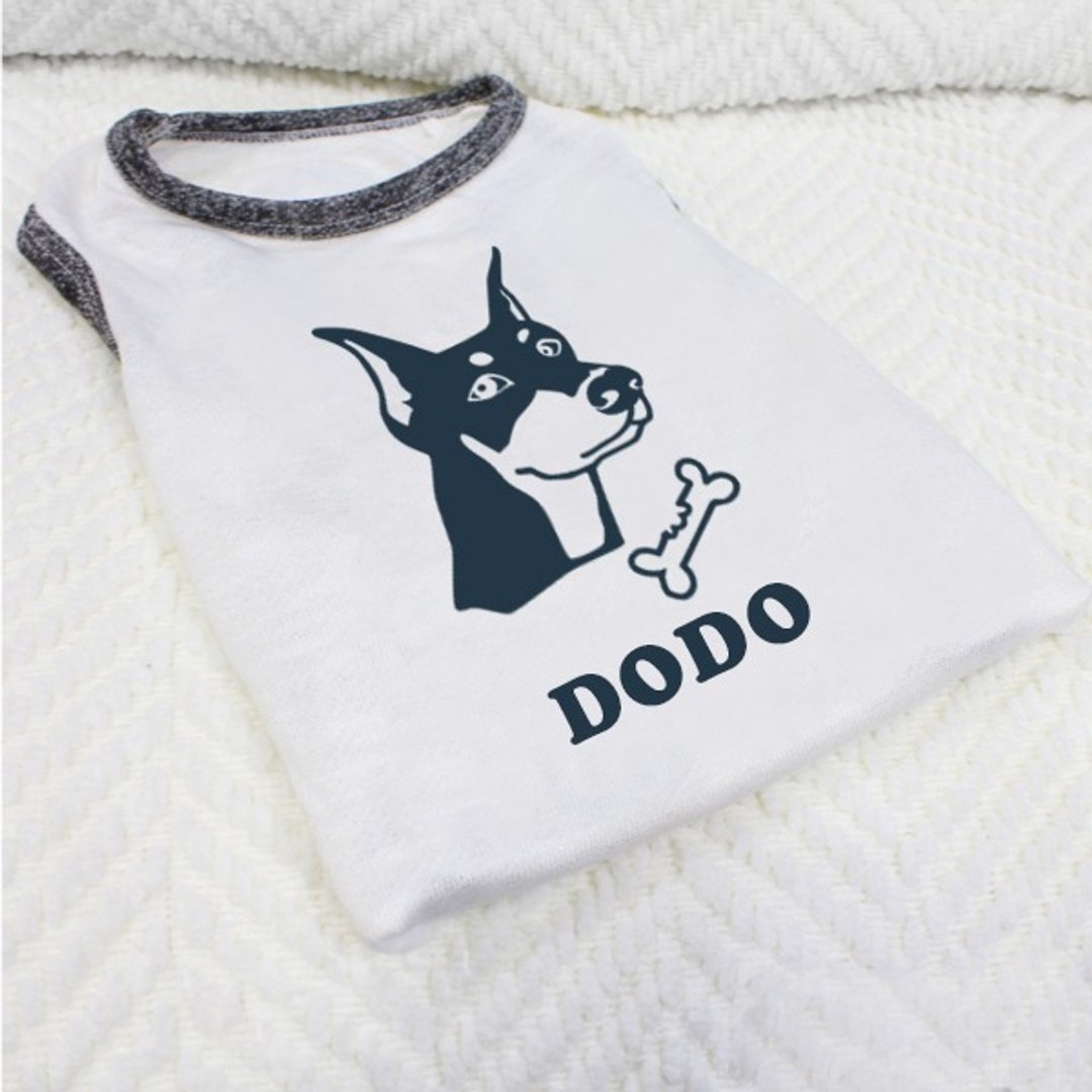 [定制化姓名款] 杜宾犬Doberman Pinscher 反光衣(毛孩款) - 衣/帽 - 棉 白色