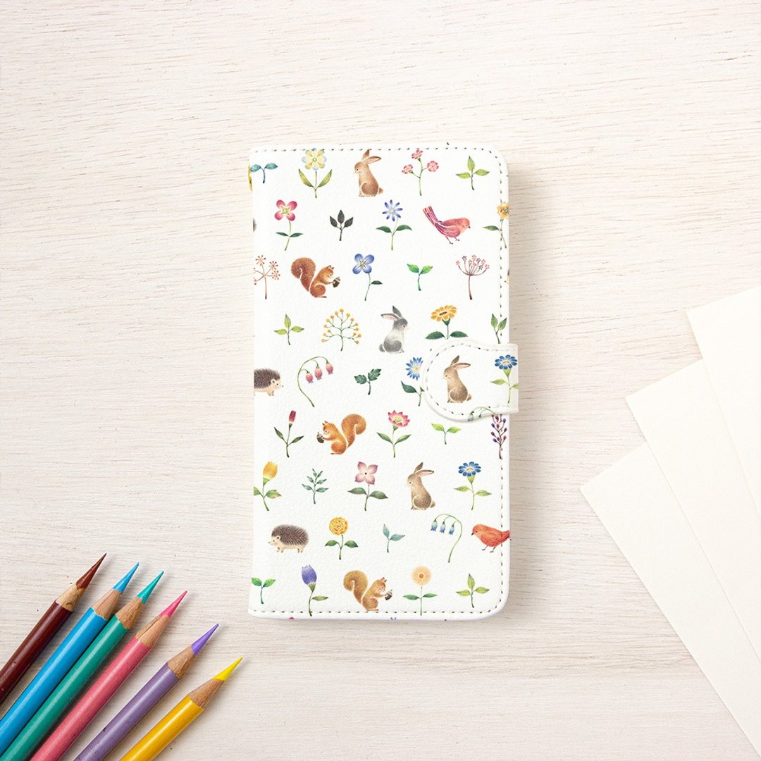 Notebook type smartphone case "Animals in the forest" TSC-193 - 手机壳/手机套 - 塑料 多色