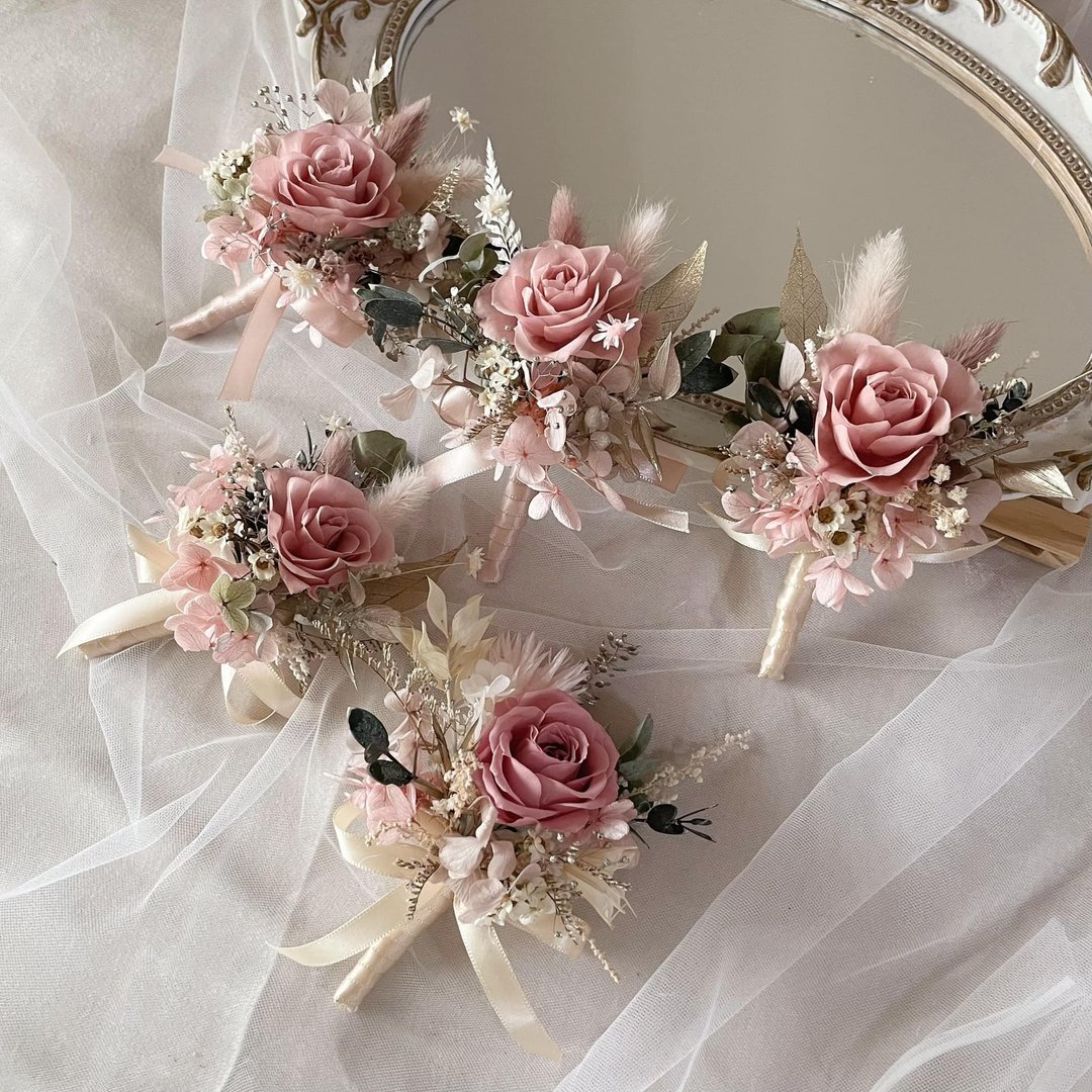 【婚礼胸花】胸花 主婚人胸花 永生玫瑰 伴郎胸花 婚礼结婚 招待 - 干燥花/捧花 - 植物．花 