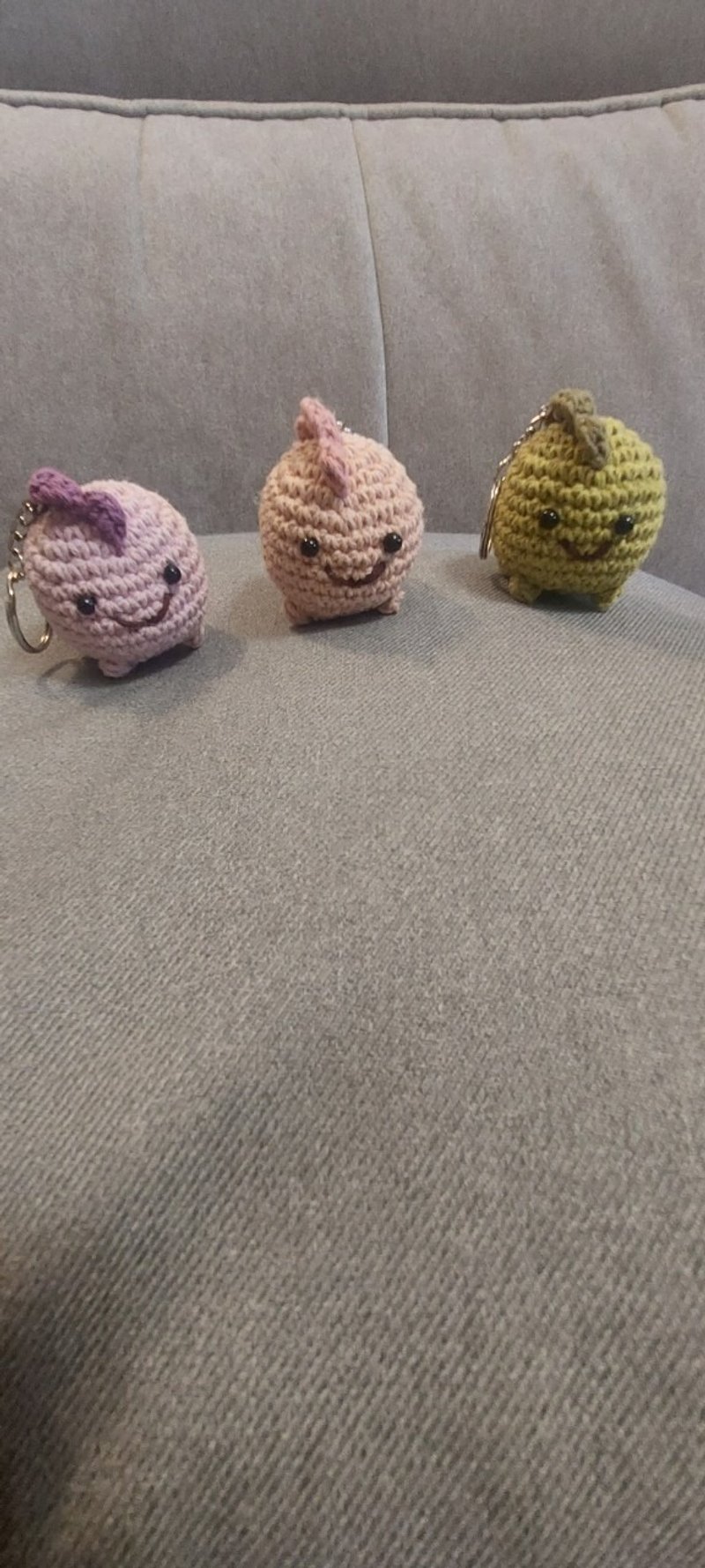 纯棉手工钩织  恐龙玩偶吊饰配件 多色 可定制 - 吊饰 - 棉．麻 