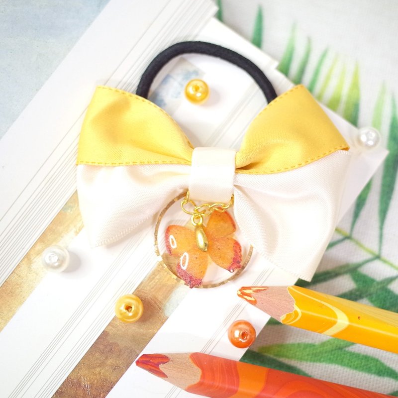 台湾特有亚种 紫日灰蝶 蝴蝶结发圈 - 钥匙链/钥匙包 - 防水材质 橘色