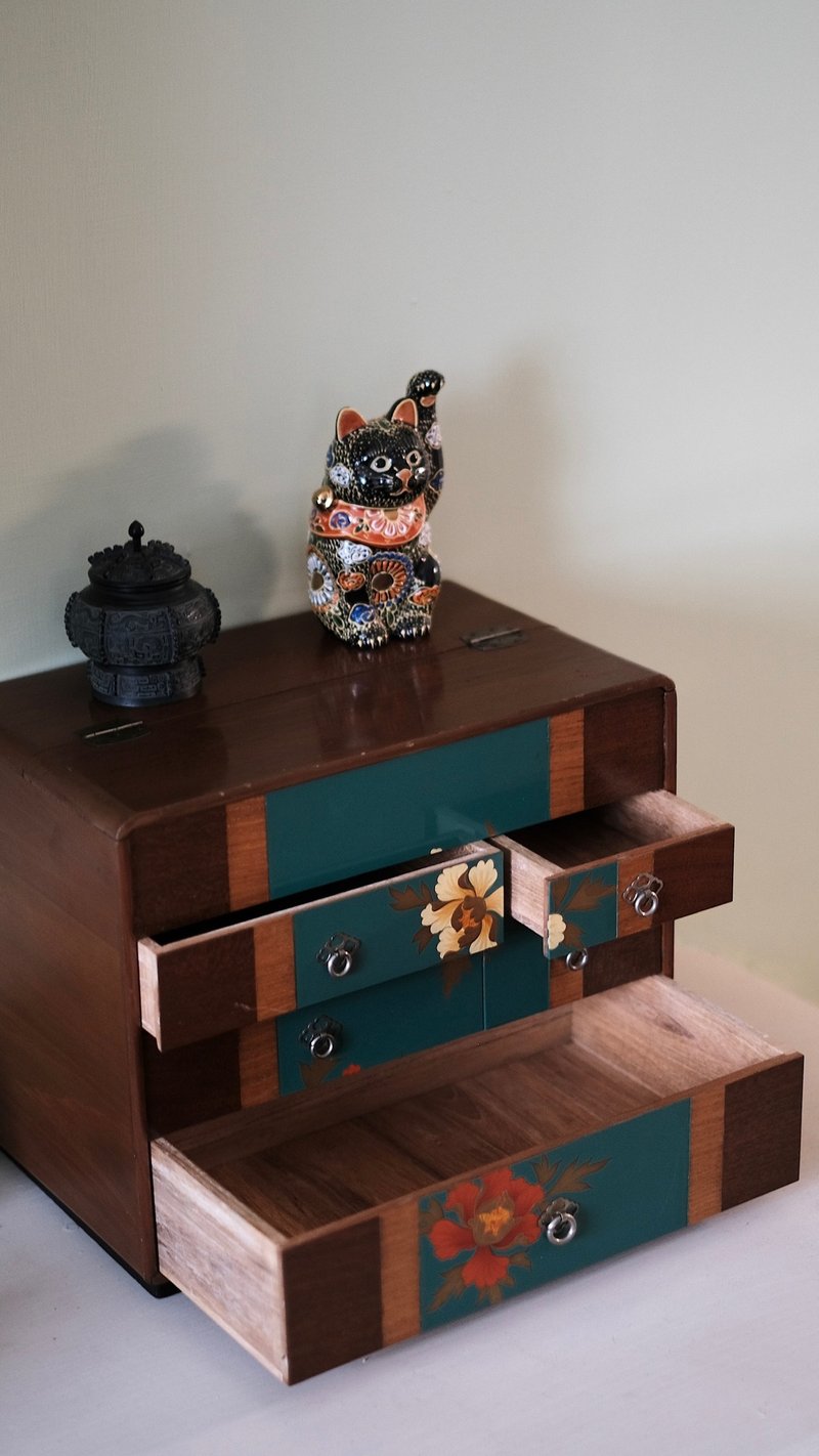 日式手绘花卉小柜 - 收纳用品 - 木头 