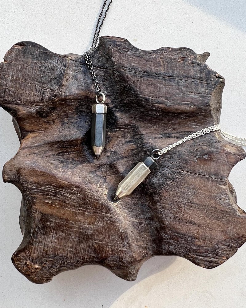 Silver pencil pendant - 吊饰 - 银 