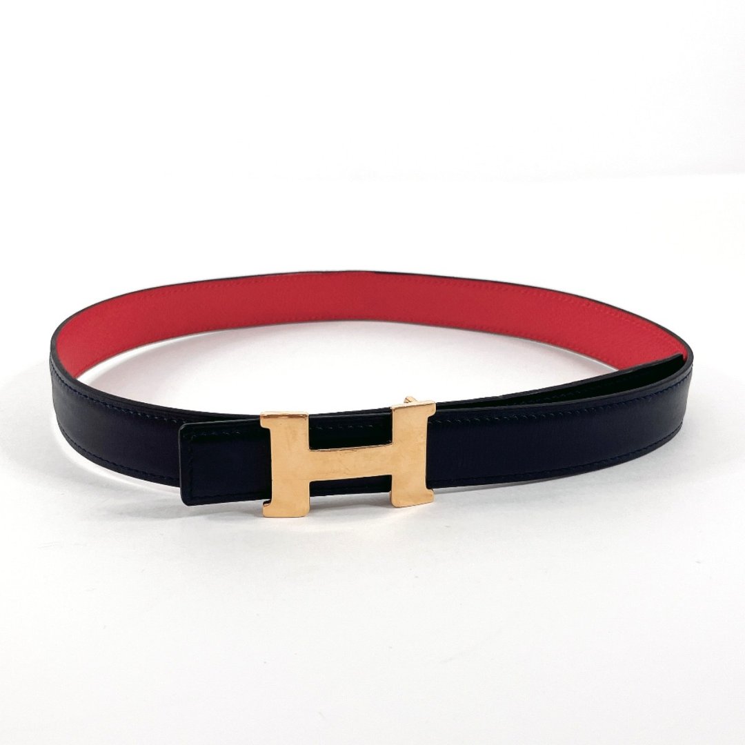 【日本直送 中古美品】爱马仕 HERMES 皮带 Constance H 双面皮带 Epsom/Box Calf 深蓝色 - 其他 - 真皮 蓝色