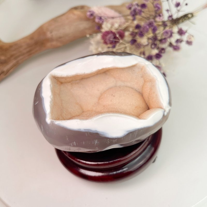 玩原矿-粉橘砂糖玛瑙聚宝盆 - 摆饰 - 水晶 