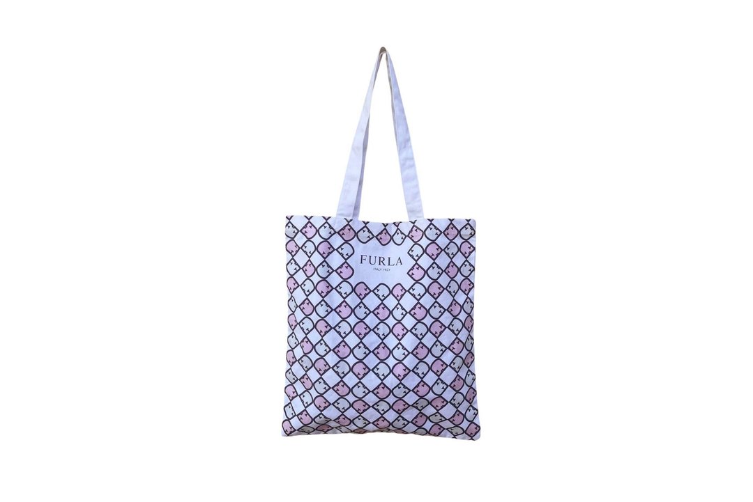 FURLA ITALY 1927 经典款，质感厚实纯棉帆布托特包，迷人的粉彩色调。 - 手提包/手提袋 - 棉．麻 粉红色