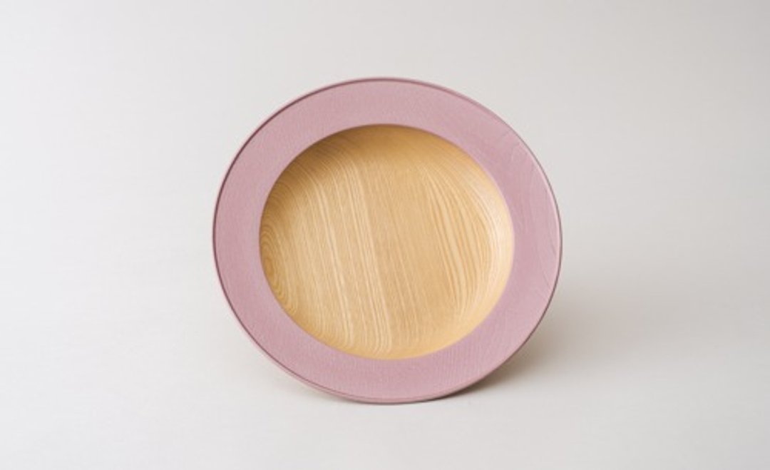 Utsuroi Wood Plate Silky Pink - 浅碟/小碟子 - 木头 