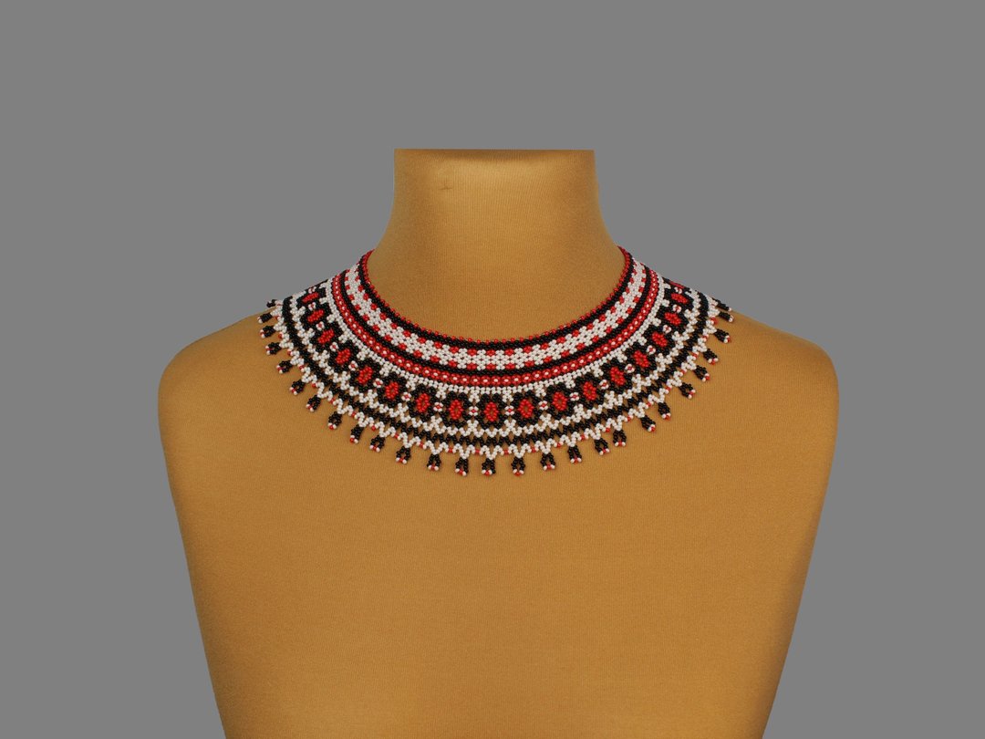 Traditional ukraine necklace for women - 项链 - 玻璃 白色