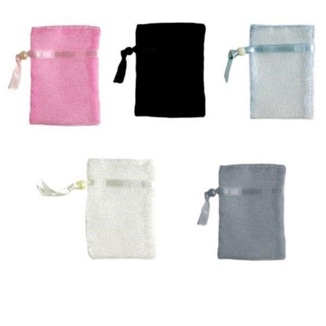 Organza pouch drawstring SS size 10 pieces OEM possible 5color - 收纳用品 - 聚酯纤维 白色