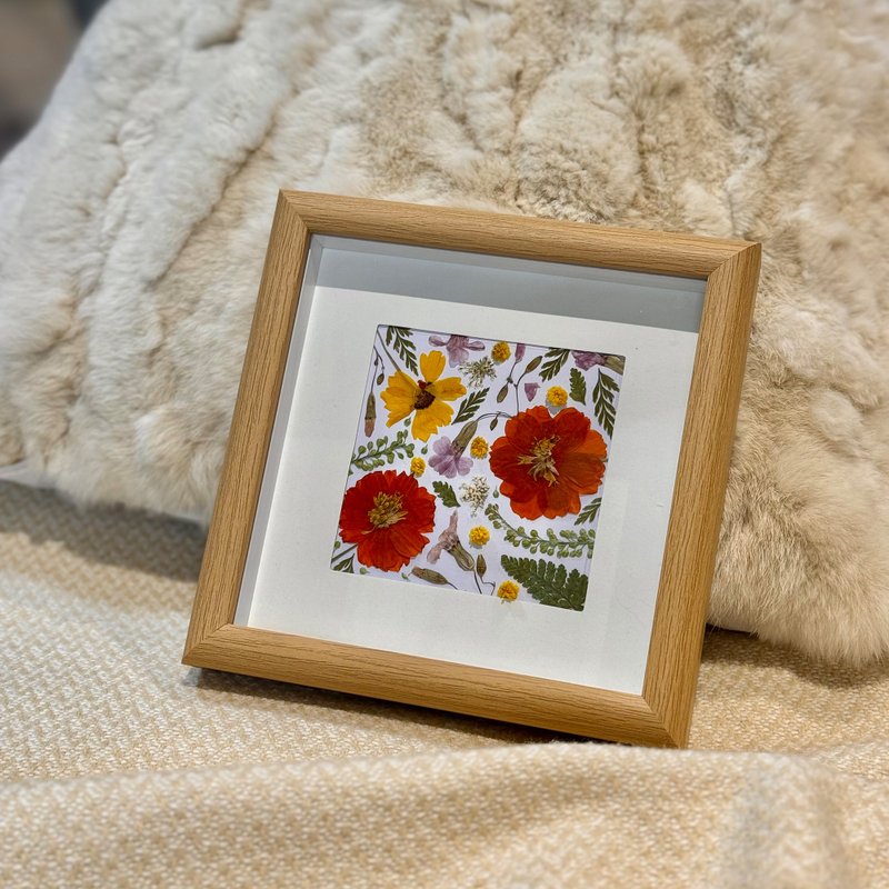 Manyu 压花相框 DIY手作材料包/成品 压花礼物 客制化纪念礼物 - 植栽 - 植物．花 红色