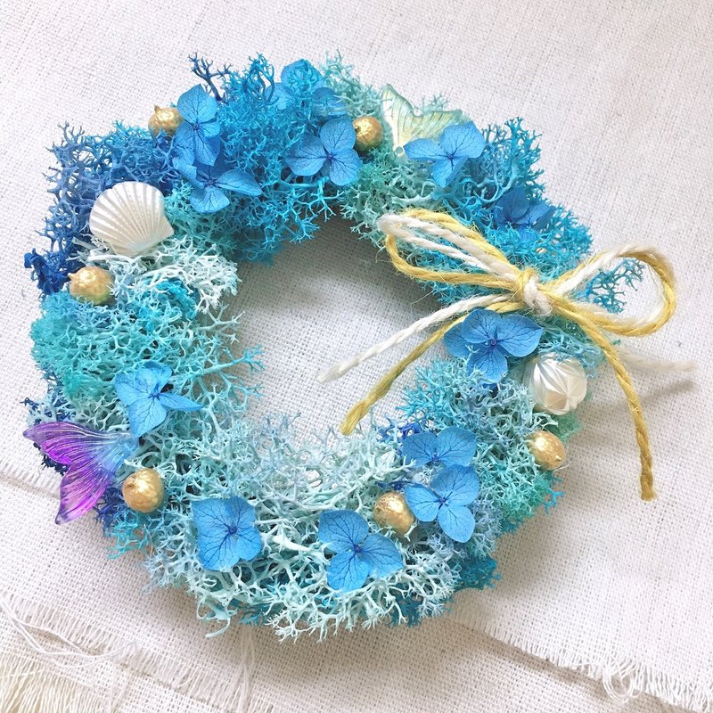 我们的蓝调时光우리들의블루스 小美人鱼珍珠手作花环 OceanWreat - 干燥花/捧花 - 植物．花 