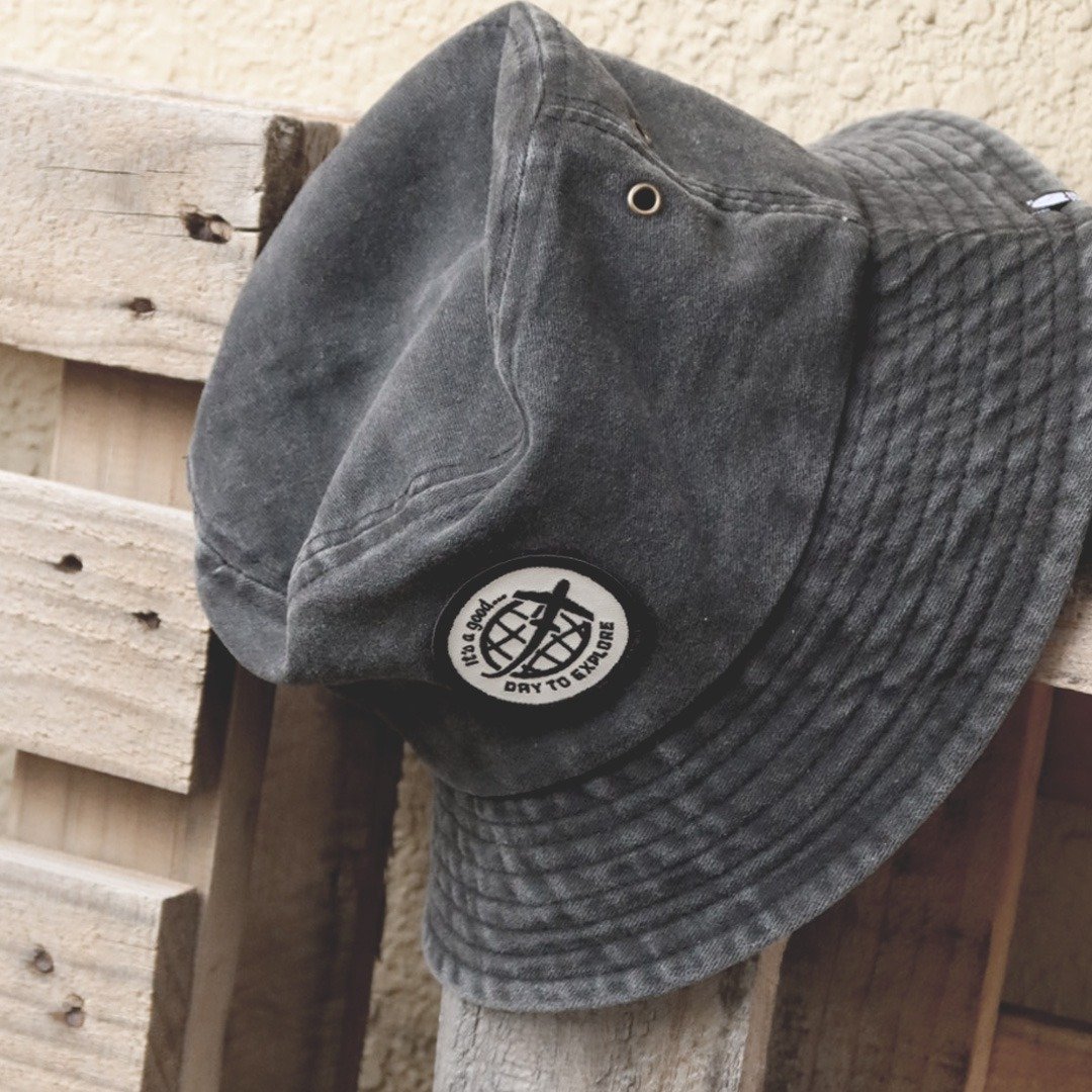 全球探险 黑色复古渔夫帽 Global Explorer BURA Vintage Hat - 帽子 - 棉 黑色