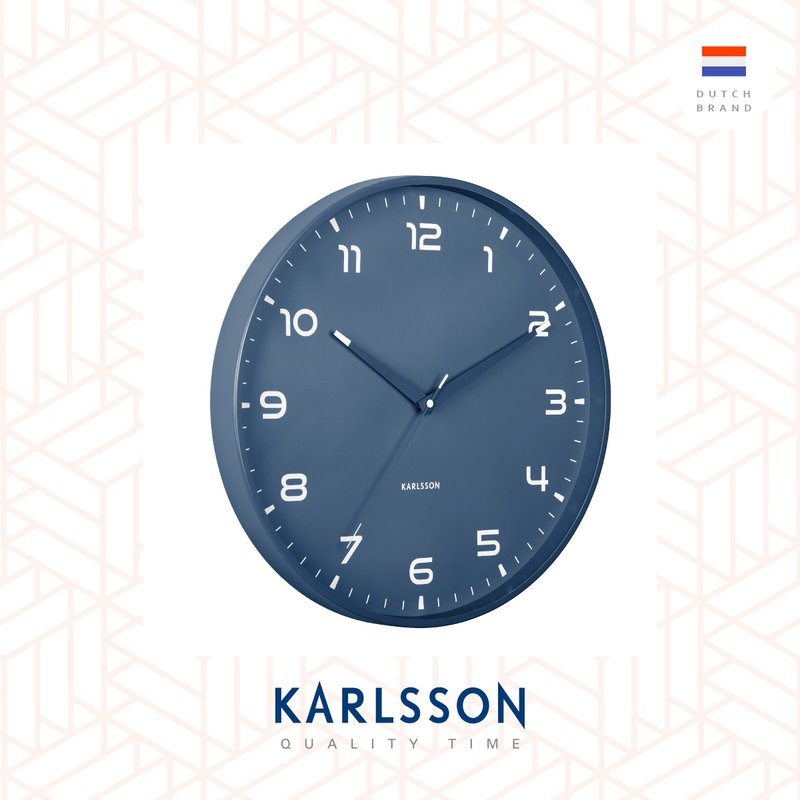 荷兰Karlsson, Wall clock 40cm Orgullo classic blue 挂钟蓝色 - 时钟/闹钟 - 其他金属 蓝色